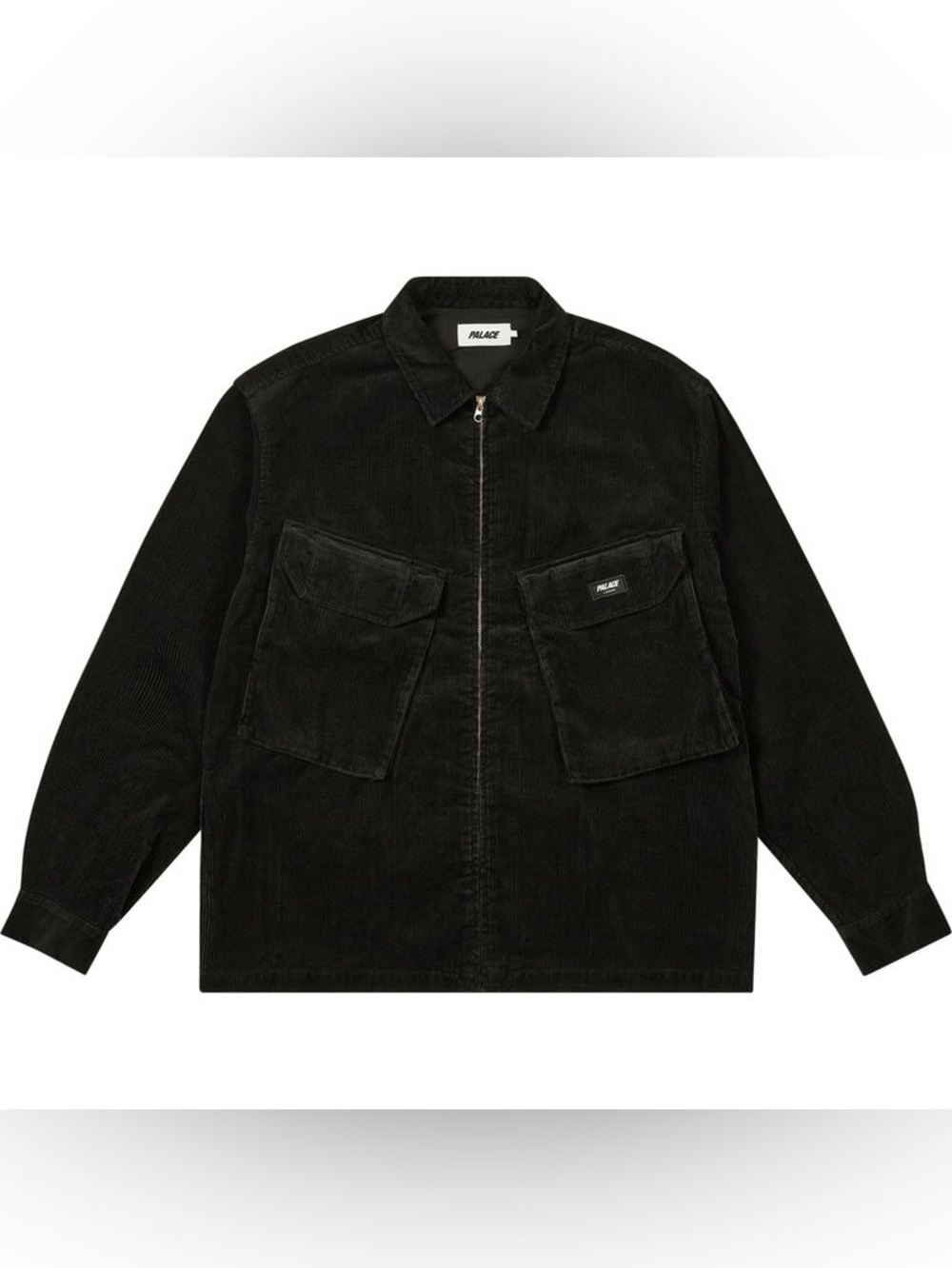 Palace Cord Pdu Overshirt FW24 Men’s Size Large Black Corduroy Logo Jacket